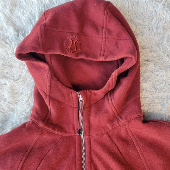 Lululemon Scuba Hoodie Light Cotton Fleece Dark Adobe Size 6 - Picture 5 of 8